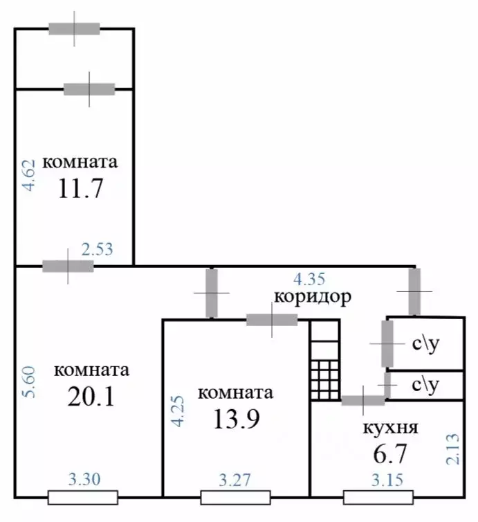 3-к кв. Москва Варшавское ш., 102 (63.0 м) - Фото 2