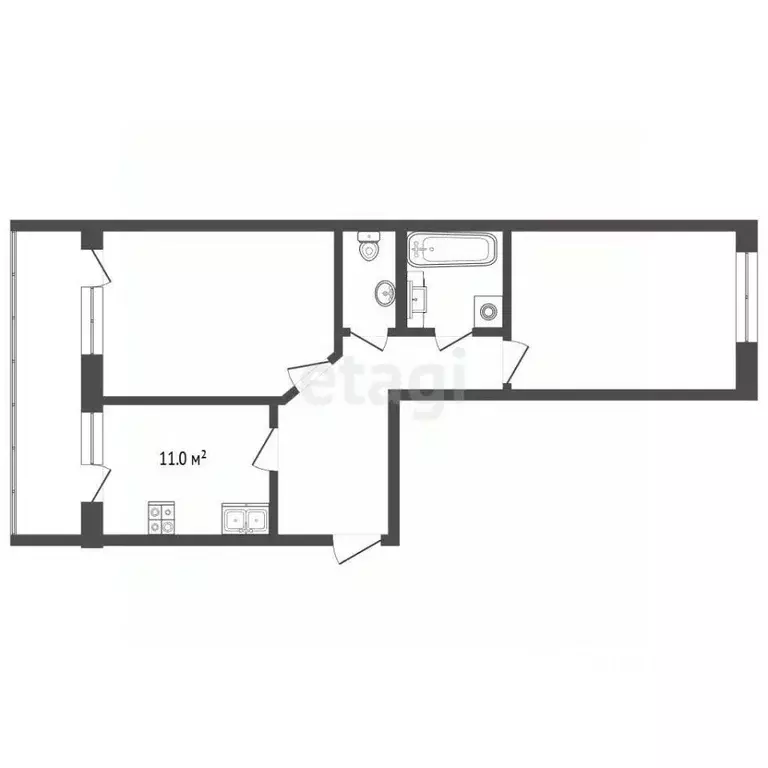 2-к кв. Вологодская область, Череповец ул. Раахе, 48А (54.0 м) - Фото 2