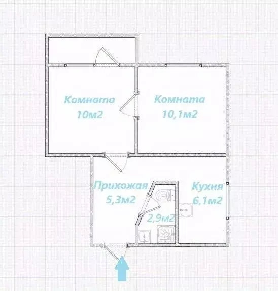 1-к кв. Санкт-Петербург Торжковская ул., 24К1 (35.0 м) - Фото 1