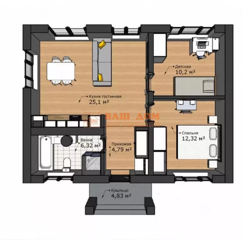 Дом в Тульская область, Тула городской округ, д. Ямны  (60 м) - Фото 2