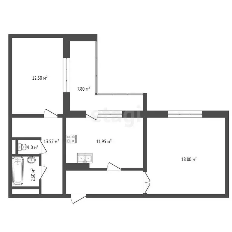 2-комнатная квартира: Пермь, улица Гашкова, 51 (60 м) - Фото 0