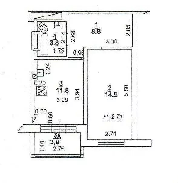 1-к кв. Ростовская область, Ростов-на-Дону ул. Малюгиной, 236/79 (39.3 ... - Фото 2