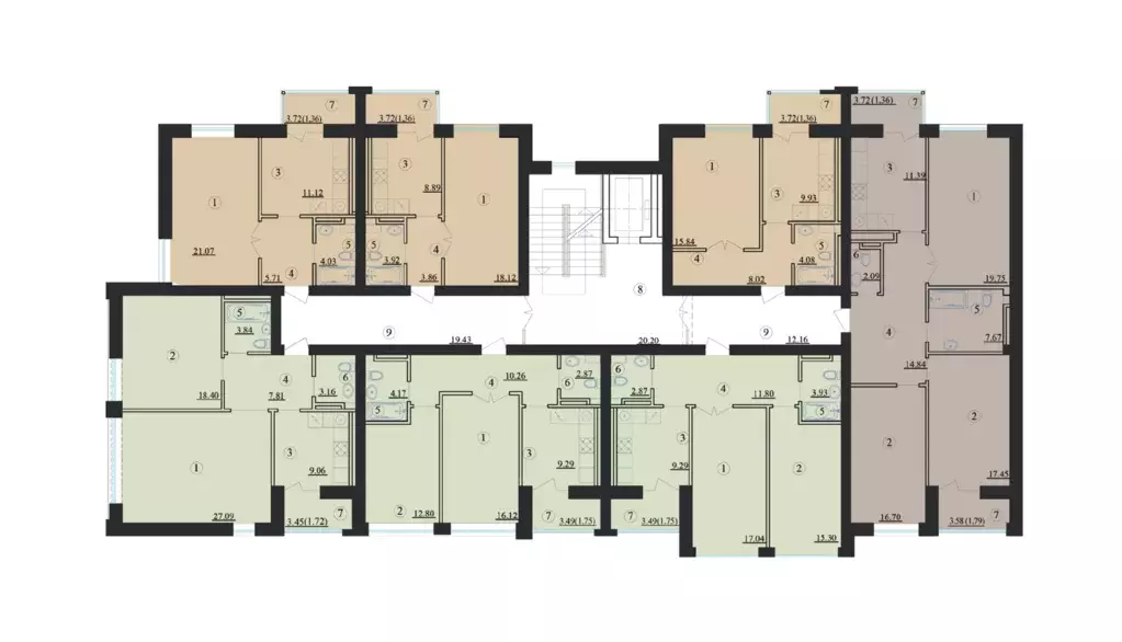 2-к квартира, 71.09 м - Фото 1