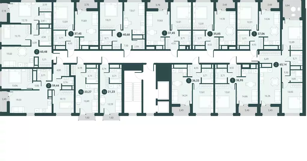 2-к кв. Тюменская область, Тюмень ул. Андрея Приказнова, 1 (65.14 м) - Фото 2