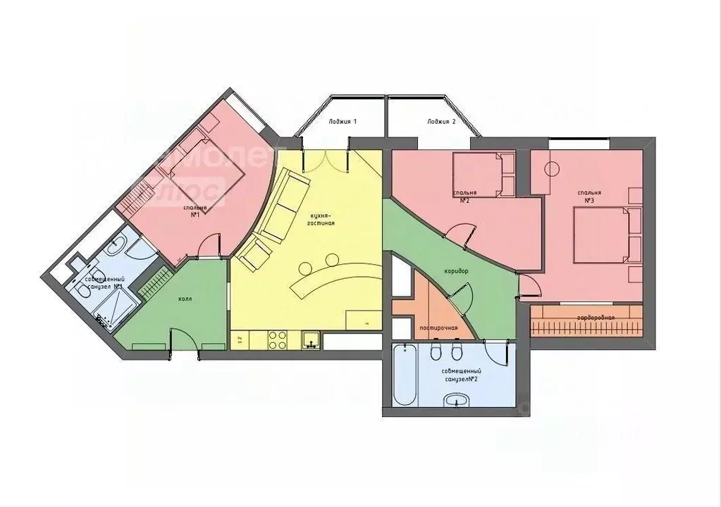 3-к кв. Москва Минская ул., 1ГК1 (112.0 м) - Фото 2