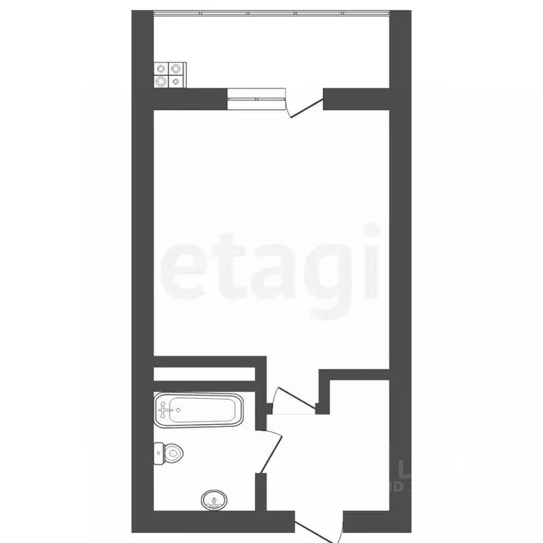 Студия Тюменская область, Тюмень ул. Бабарынка, 16б (18.8 м) - Фото 2