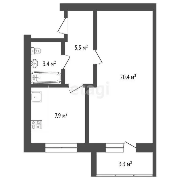 1-комнатная квартира: посёлок Щедрино, Каштановая улица, 10 (37.2 м) - Фото 0