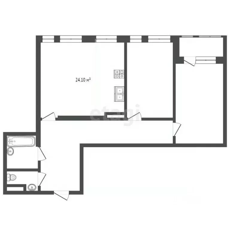 2-к кв. Московская область, Мытищи Новомытищинский просп., 62к1 (80.7 ... - Фото 2