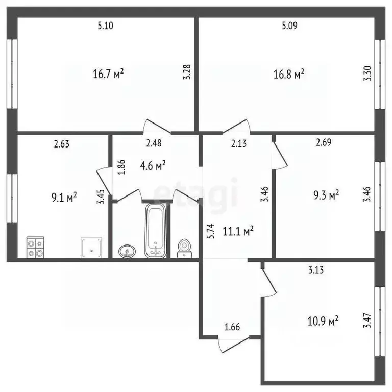 4-к кв. Ямало-Ненецкий АО, Тарко-Сале Пуровский район, Геолог мкр, 15 ... - Фото 2