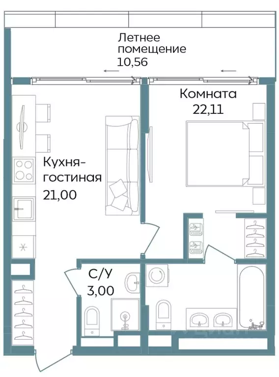 2-к кв. Крым, Саки ул. Морская (56.67 м) - Фото 0