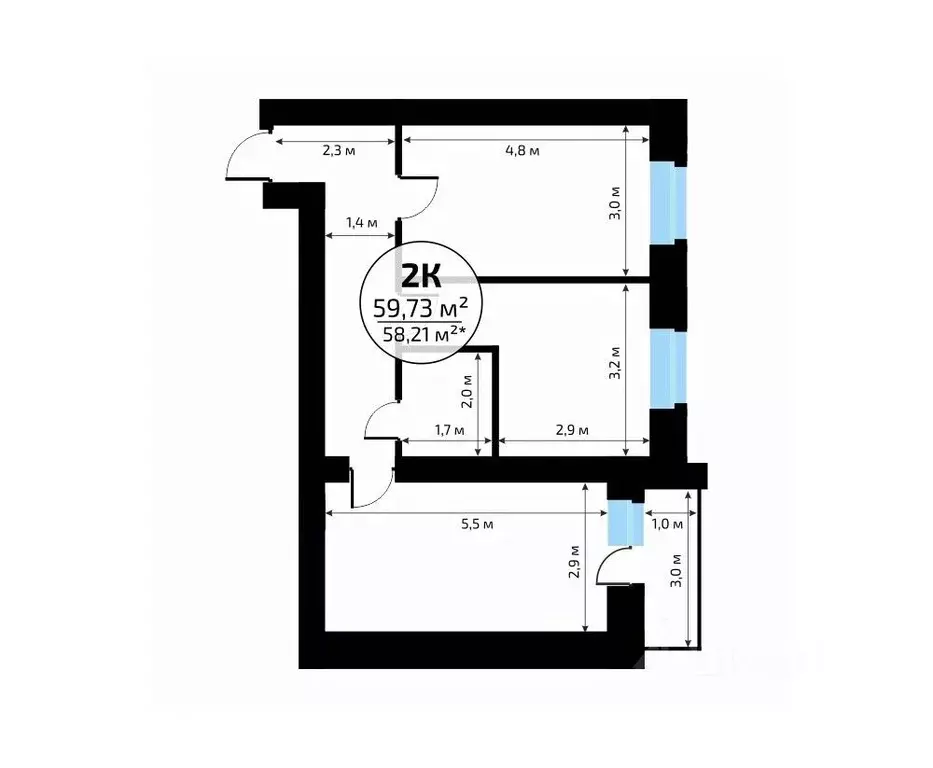 2-к кв. Самарская область, Самара пос. Мехзавод, Новая Самара мкр,  ... - Фото 2