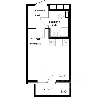 Студия Ленинградская область, Всеволожский район, пос. Бугры бул. ... - Фото 1