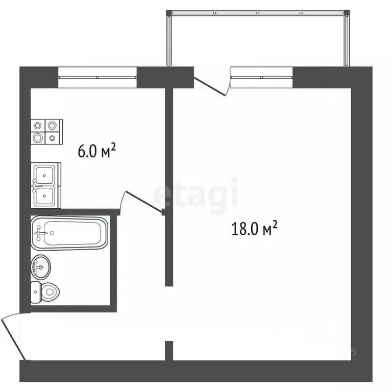 1-к кв. Московская область, Щелково пер. 1-й Советский, 2А (30.8 м) - Фото 2