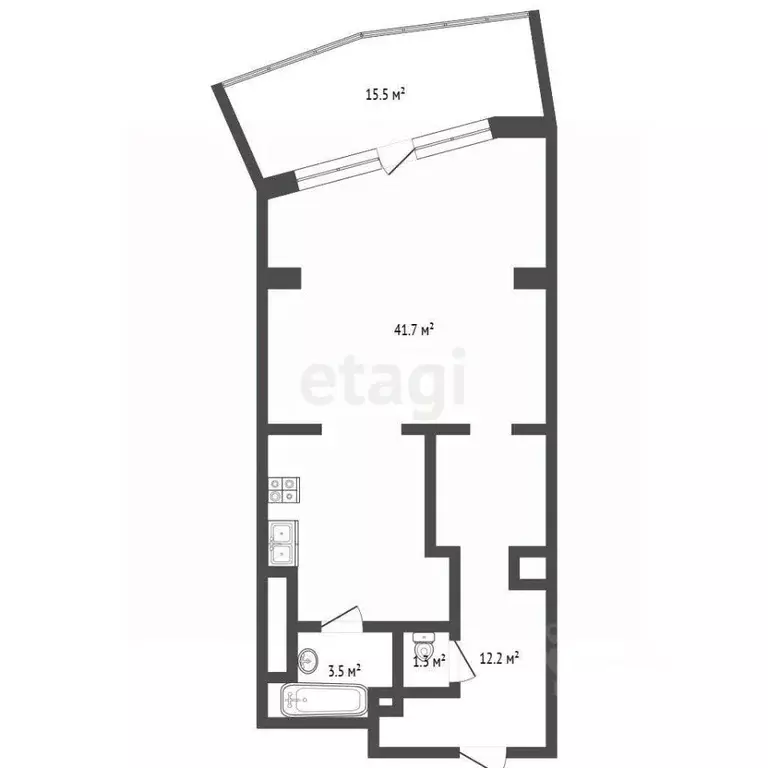 2-к кв. Крым, Ялта Приморский парк имени Гагарина кв-л, 9 (75.5 м) - Фото 2