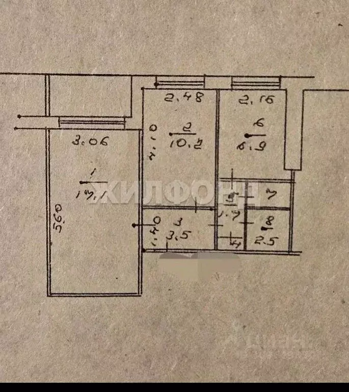 2-к кв. Кемеровская область, Кемерово просп. Ленина, 124 (44.2 м) - Фото 0