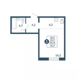 Продаётся квартира-студия, 31.3 м - Фото 0