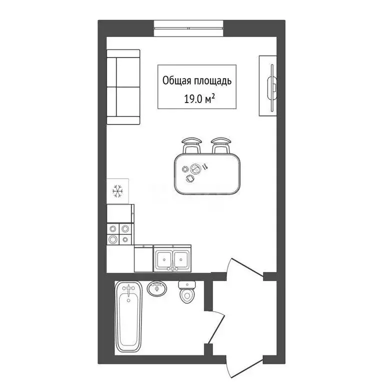 Квартира-студия: Бердск, улица Рогачёва, 74 (19 м) - Фото 1