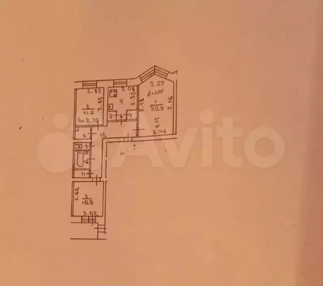 3-к. квартира, 70,5 м, 9/9 эт. - Фото 0