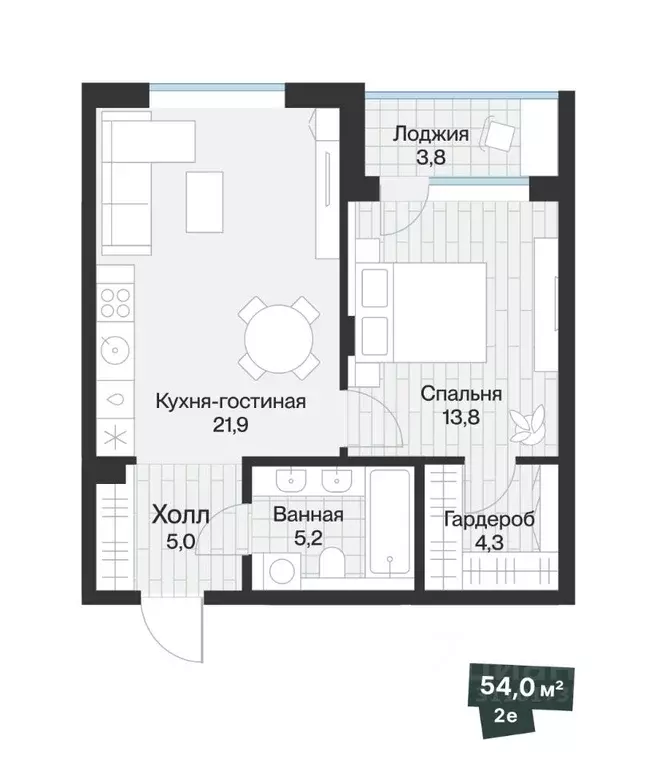 1-к кв. Тюменская область, Тюмень Ямская ул., 159с1/22 (51.99 м) - Фото 1