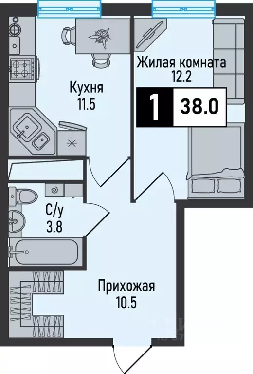 1-к кв. Ставропольский край, Железноводск городской округ, пос. ... - Фото 1