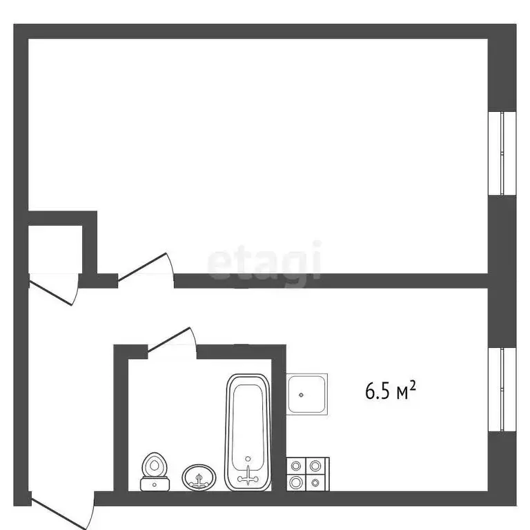 1-комнатная квартира: Ишим, Артиллерийская улица, 26 (29.4 м) - Фото 0