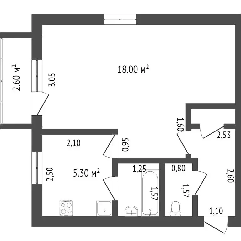 1-комнатная квартира: Ишим, улица Карла Маркса, 8 (28.9 м) - Фото 0
