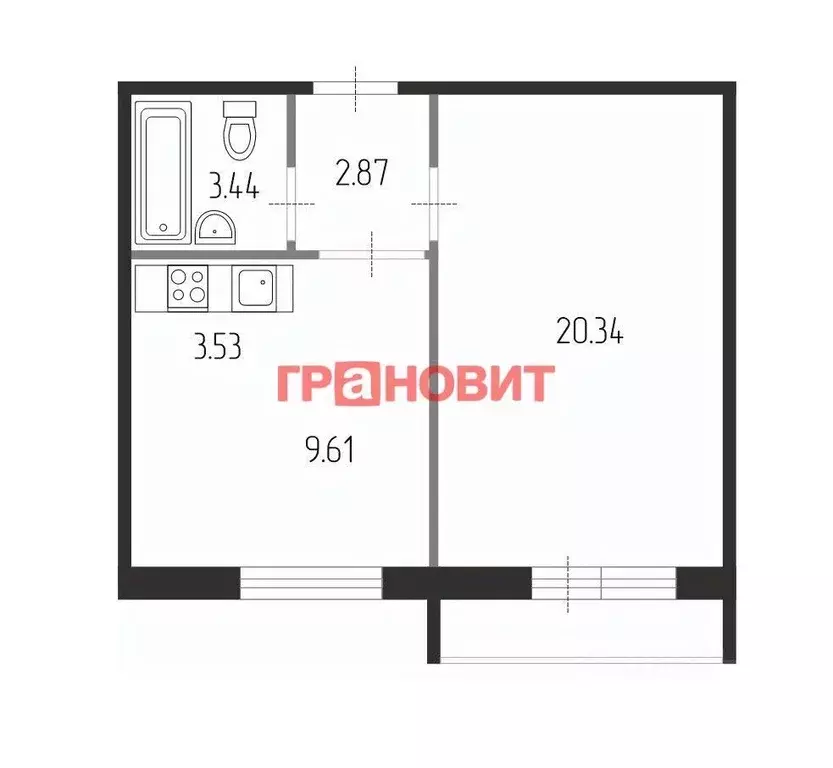 1-к кв. Новосибирская область, Новосибирск ул. Виктора Уса, 11 (39.2 ... - Фото 1