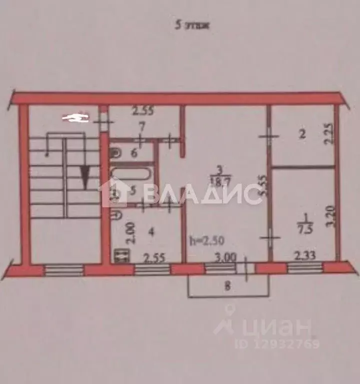 2-к кв. Пензенская область, Пенза ул. Вяземского, 37 (43.0 м) - Фото 2