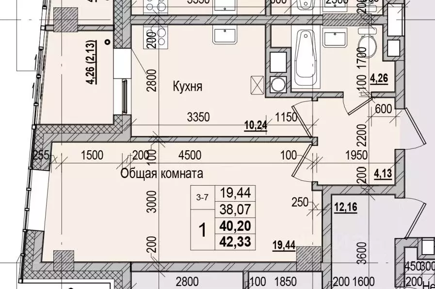 1-к кв. Саха (Якутия), Якутск ул. Чкалова, 47 (40.2 м) - Фото 1