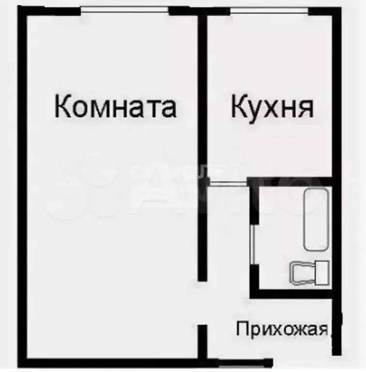 1-к. квартира, 30,4 м, 4/5 эт. - Фото 0