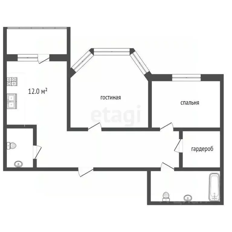 2-к кв. Московская область, Воскресенск ул. Зелинского, 10а (65.0 м) - Фото 2
