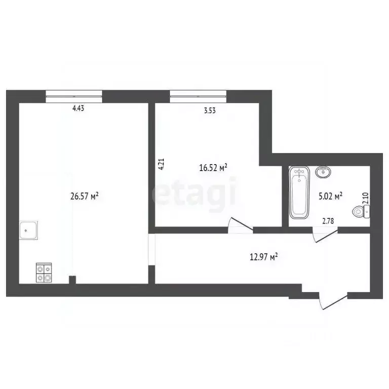 1-к кв. Тюменская область, Тюмень Широтная ул., 112к2 (61.1 м) - Фото 2