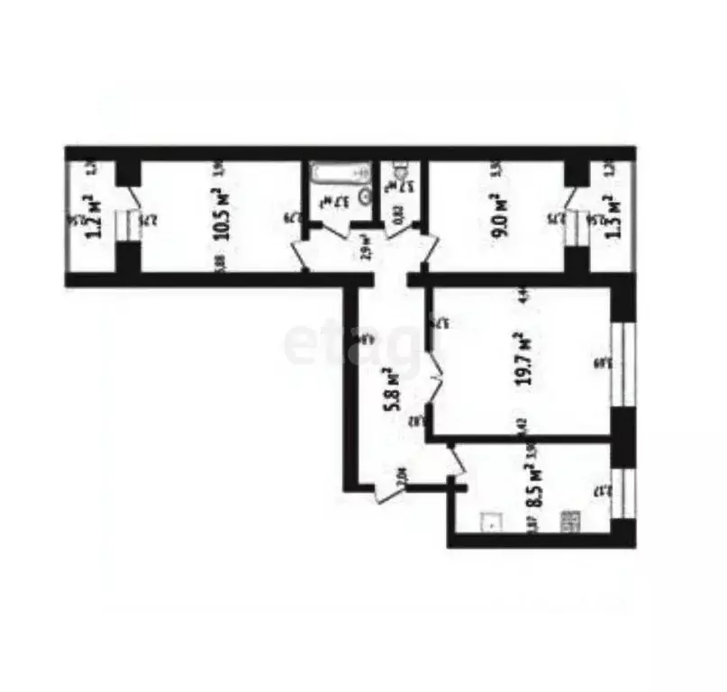 3-к кв. Башкортостан, Стерлитамак Михайловский мкр, ул. Шафиева, 49 ... - Фото 2