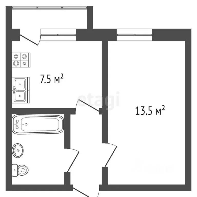 1-к кв. Самарская область, Самара Средне-Садовая ул., 64 (30.0 м) - Фото 2