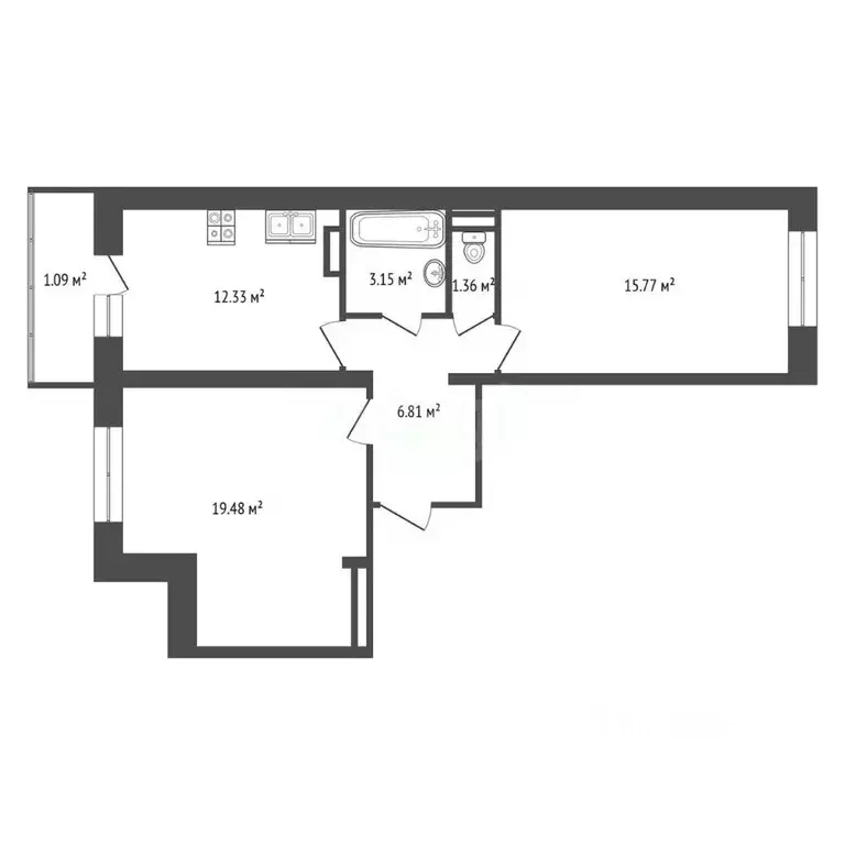 2-к кв. Ярославская область, Ярославль 2-й мкр,  (59.0 м) - Фото 1
