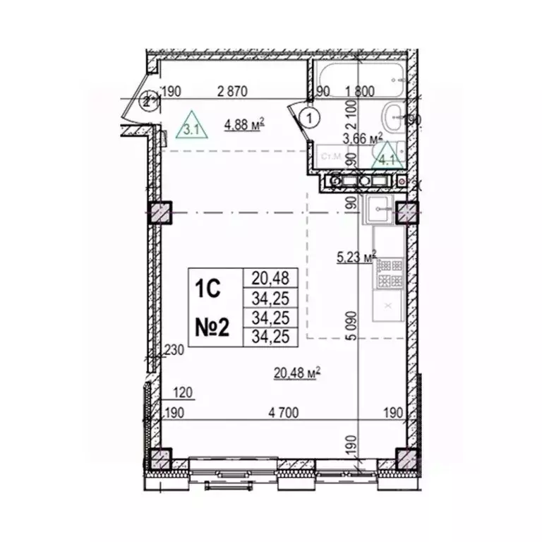 Студия Приморский край, Уссурийск Семь Ветров мкр, Уссури Парк жилой ... - Фото 1