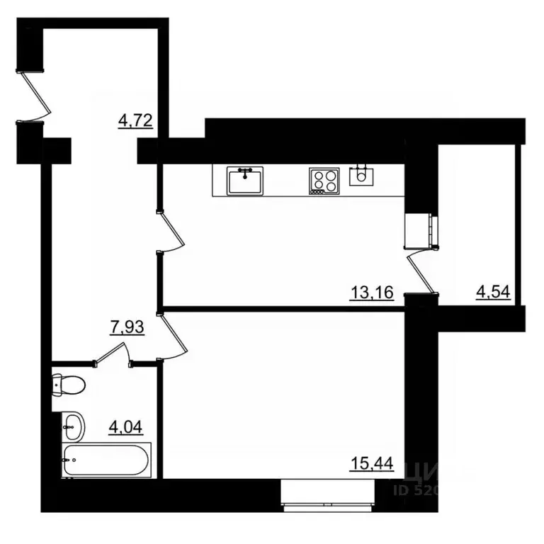 1-к кв. Костромская область, Кострома Малышково мкр,  (47.56 м) - Фото 0