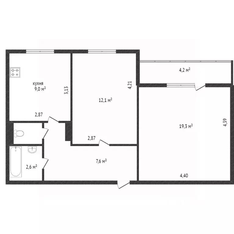 2-к кв. Тюменская область, Тобольск ул. Семена Ремезова, 84 (51.3 м) - Фото 2