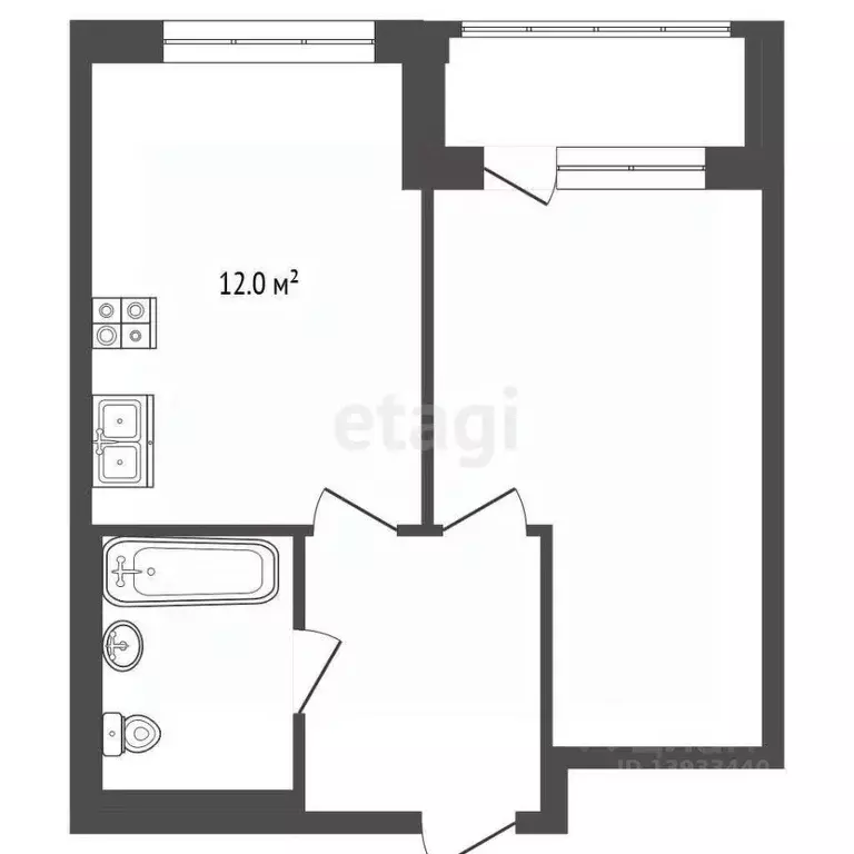 1-к кв. Тюменская область, Тюмень Полевая ул., 117к3 (36.3 м) - Фото 2