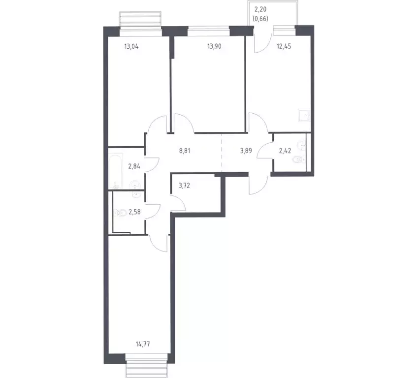 3-комнатная квартира: село Лайково, микрорайон Город-Событие, ЖК ... - Фото 1