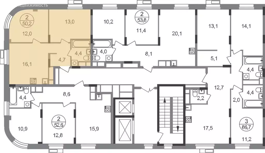 2-комнатная квартира: посёлок городского типа Заречье, жилой комплекс ... - Фото 2