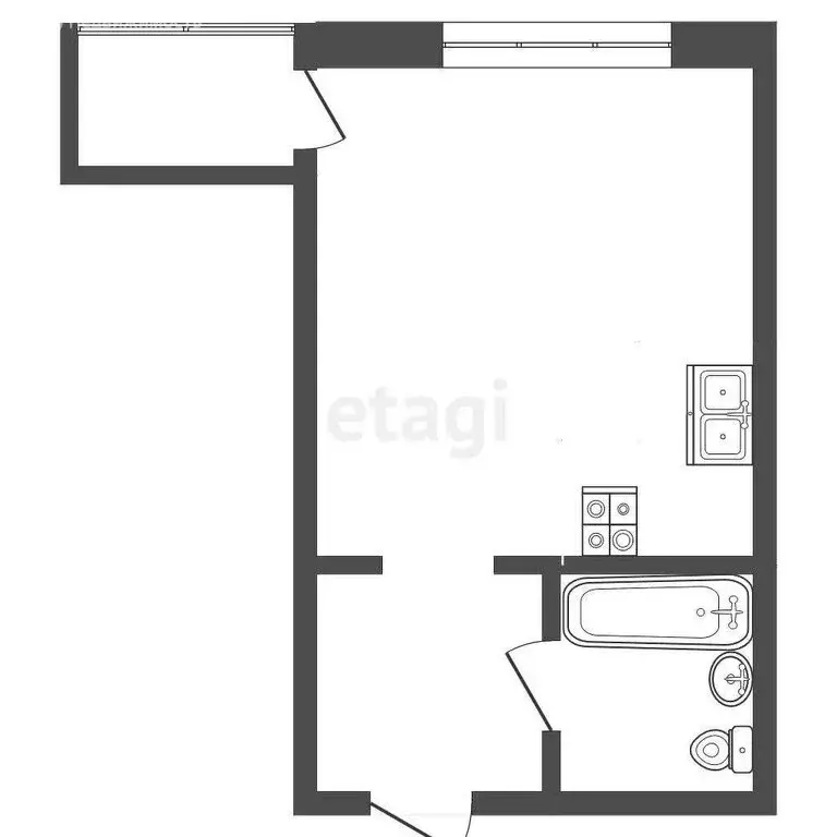 Квартира-студия: Тюмень, бульвар Бориса Щербины, 22 (35.4 м) - Фото 0