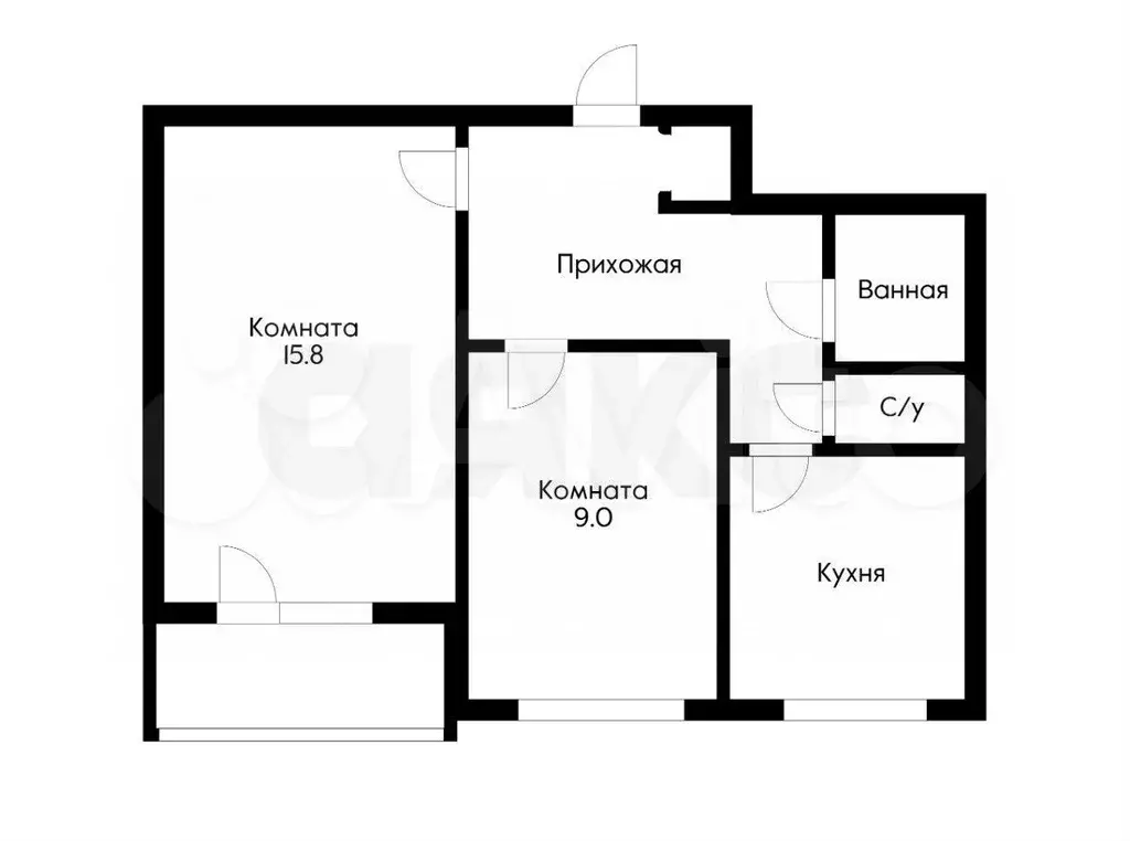 2-к. квартира, 43 м, 2/12 эт. - Фото 0