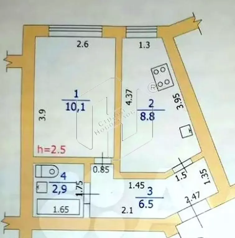 1-к кв. Мордовия, Саранск ул. Косарева, 104 (28.3 м) - Фото 1