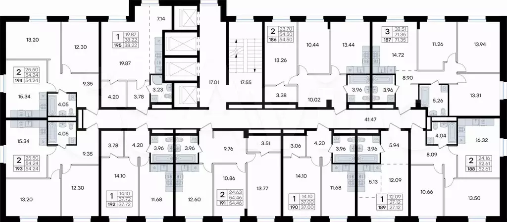 2-к. квартира, 54,2 м, 20/24 эт. - Фото 1