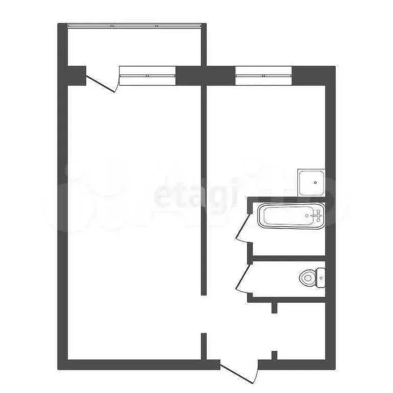 1-к. квартира, 28,9 м, 4/10 эт. - Фото 0