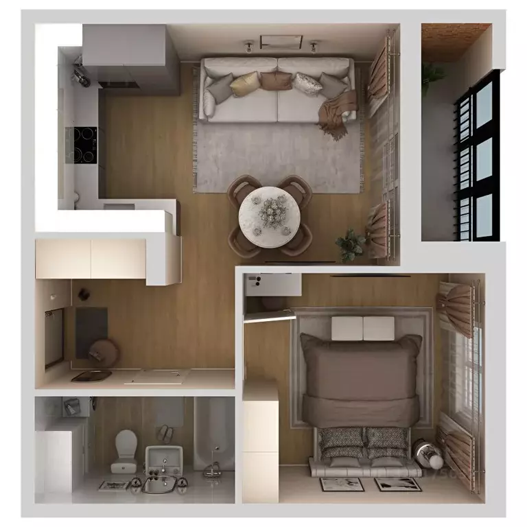 2-к кв. Пермский край, д. Кондратово ул. Водопроводная, 5 (40.3 м) - Фото 2