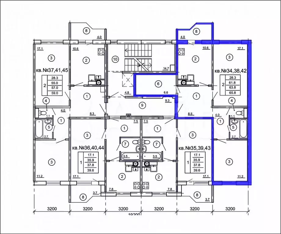 2-к. квартира, 66 м, 2/4 эт. - Фото 1