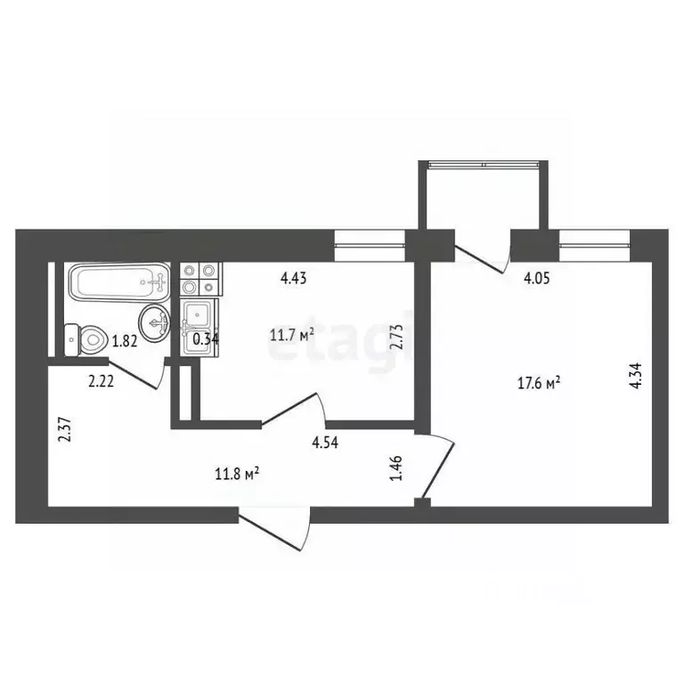1-к кв. Санкт-Петербург Дерптский пер., 15 (44.4 м) - Фото 2