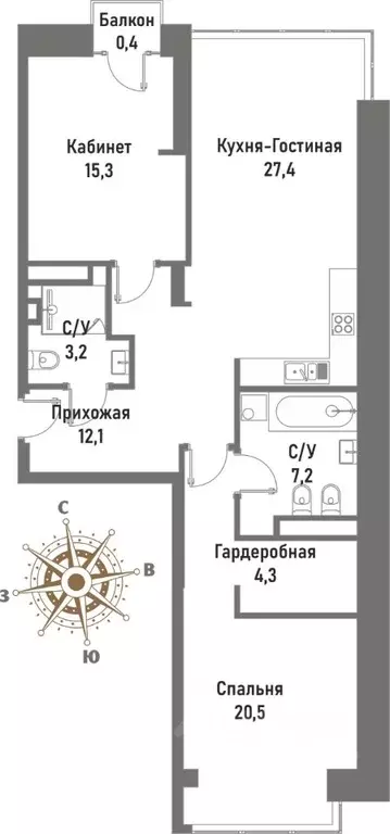 3-к кв. Москва ул. Матросская Тишина, 12 (93.9 м) - Фото 0